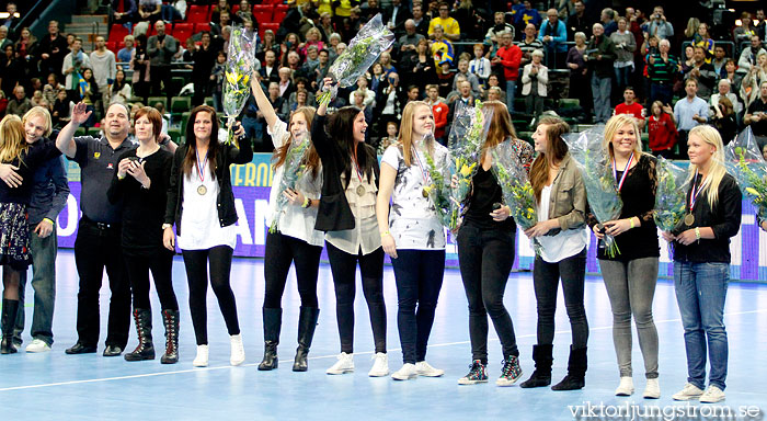 Uppvaktning dam- och juniorlandslaget,dam,Scandinavium,Göteborg,Sverige,Handboll,,2011,34082