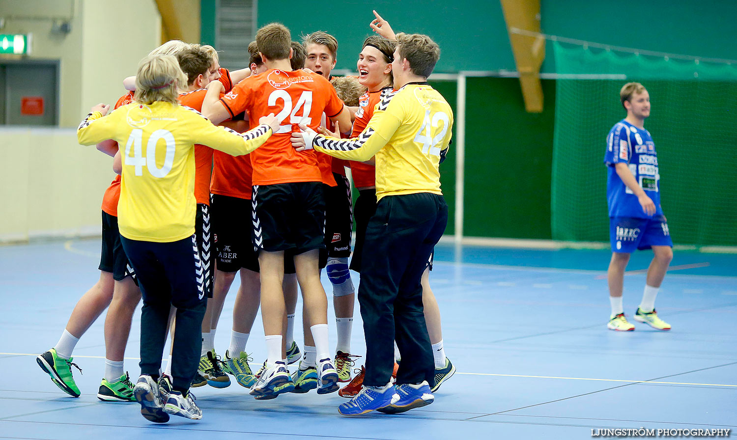 USM Steg 1 Herrjuniorer IFK Skövde HK-Uppsala HK 26-27,herr,Skövde Idrottshall,Skövde,Sverige,Ungdoms-SM,Handboll,2016,140401