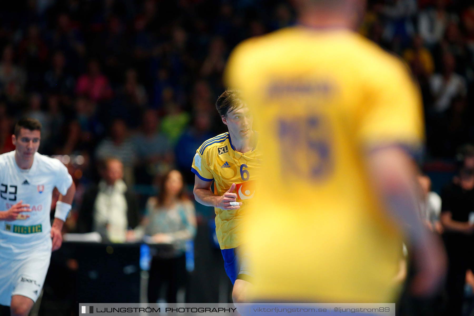 EM-kval Sverige-Slovakien 27-22,herr,Hovet,Stockholm,Sverige,Handboll,,2015,152180