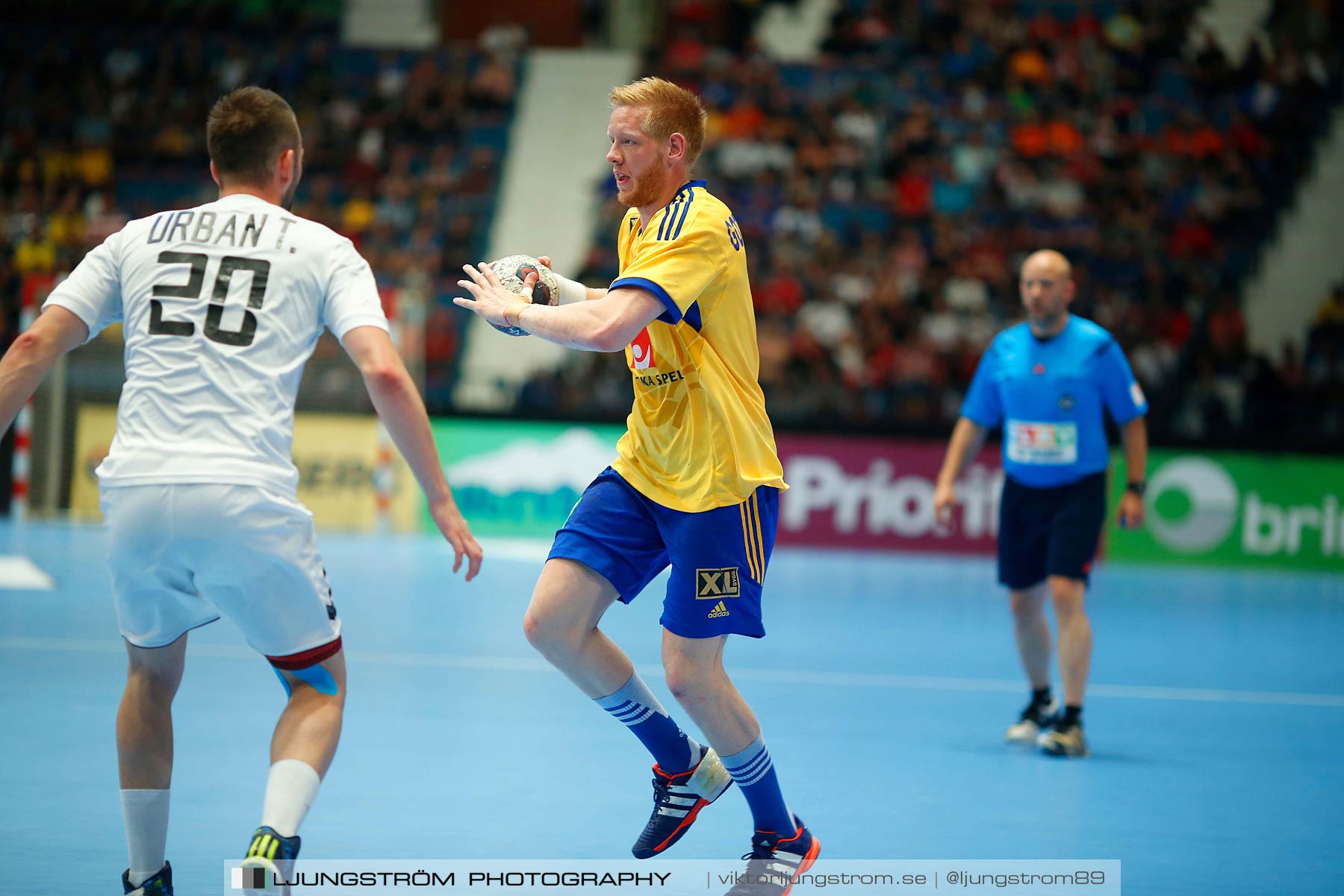 EM-kval Sverige-Slovakien 27-22,herr,Hovet,Stockholm,Sverige,Handboll,,2015,152625