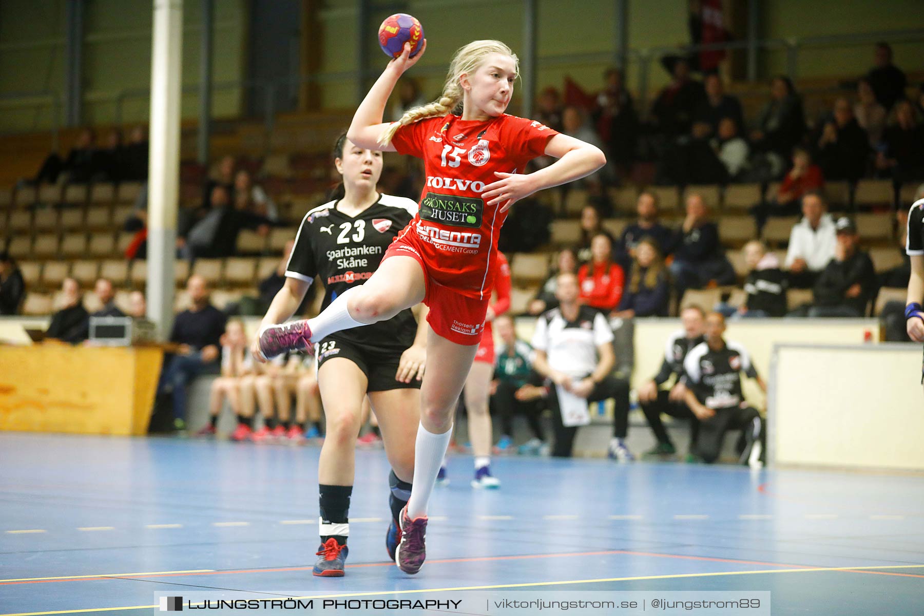 USM F14 Steg 3 Skövde HF 1-Lugi HF 1 15-24,dam,Skövde Idrottshall,Skövde,Sverige,Ungdoms-SM,Handboll,2018,196446