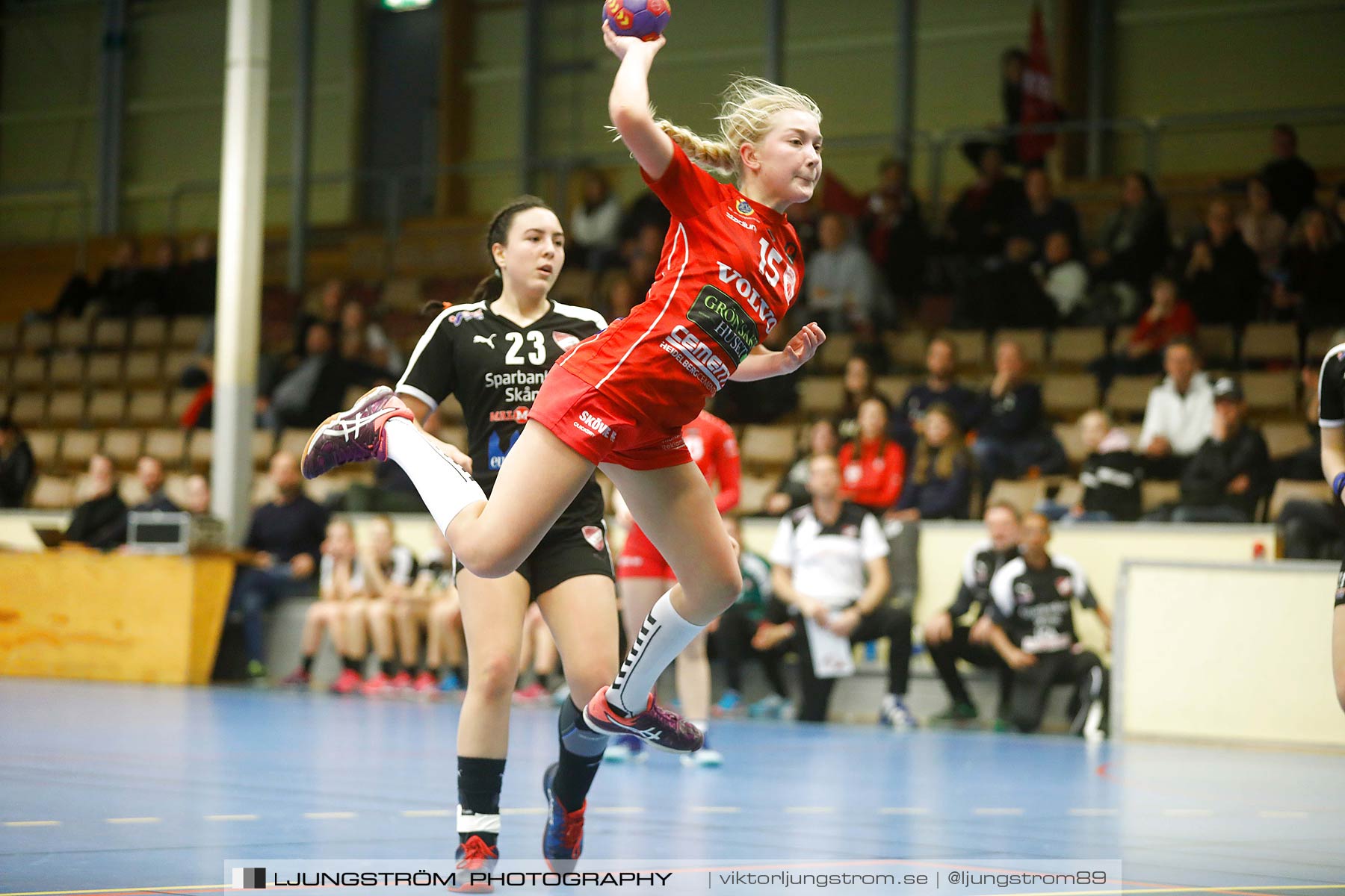 USM F14 Steg 3 Skövde HF 1-Lugi HF 1 15-24,dam,Skövde Idrottshall,Skövde,Sverige,Ungdoms-SM,Handboll,2018,196447