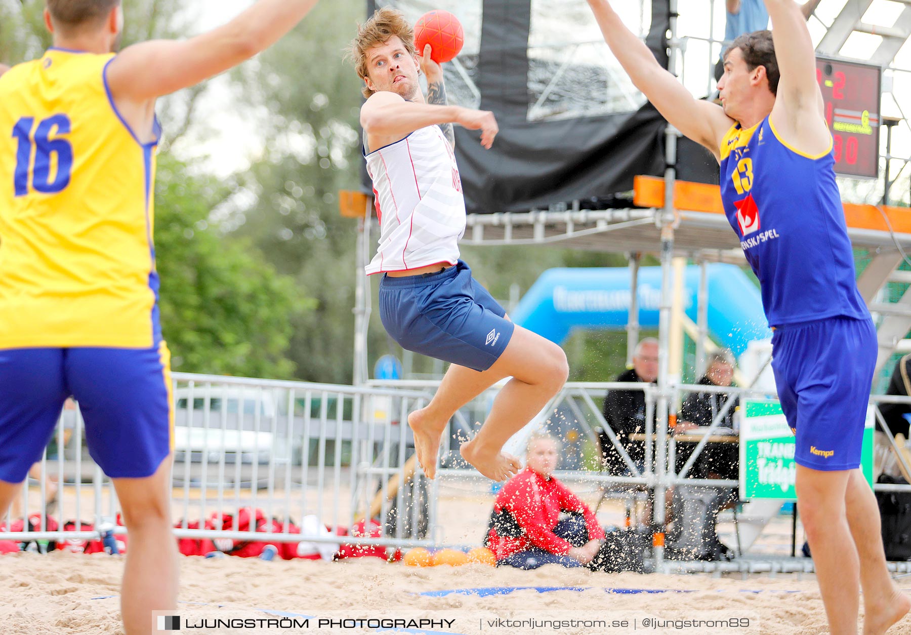 Sverige-Norge Herrar 2-0,herr,Sturebadet,Ulricehamn,Sverige,Beachhandboll,Handboll,2019,229220