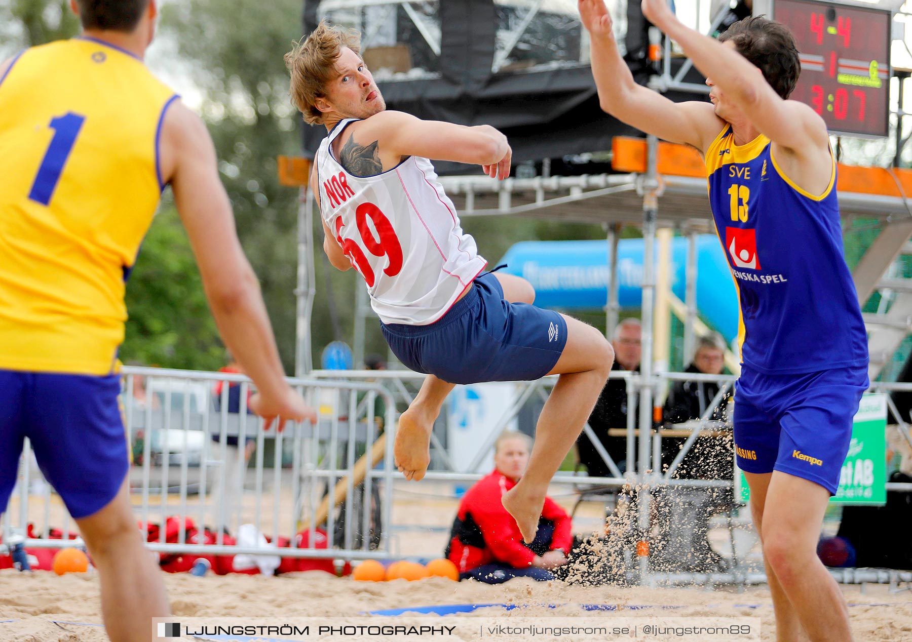 Sverige-Norge Herrar 2-0,herr,Sturebadet,Ulricehamn,Sverige,Beachhandboll,Handboll,2019,229222