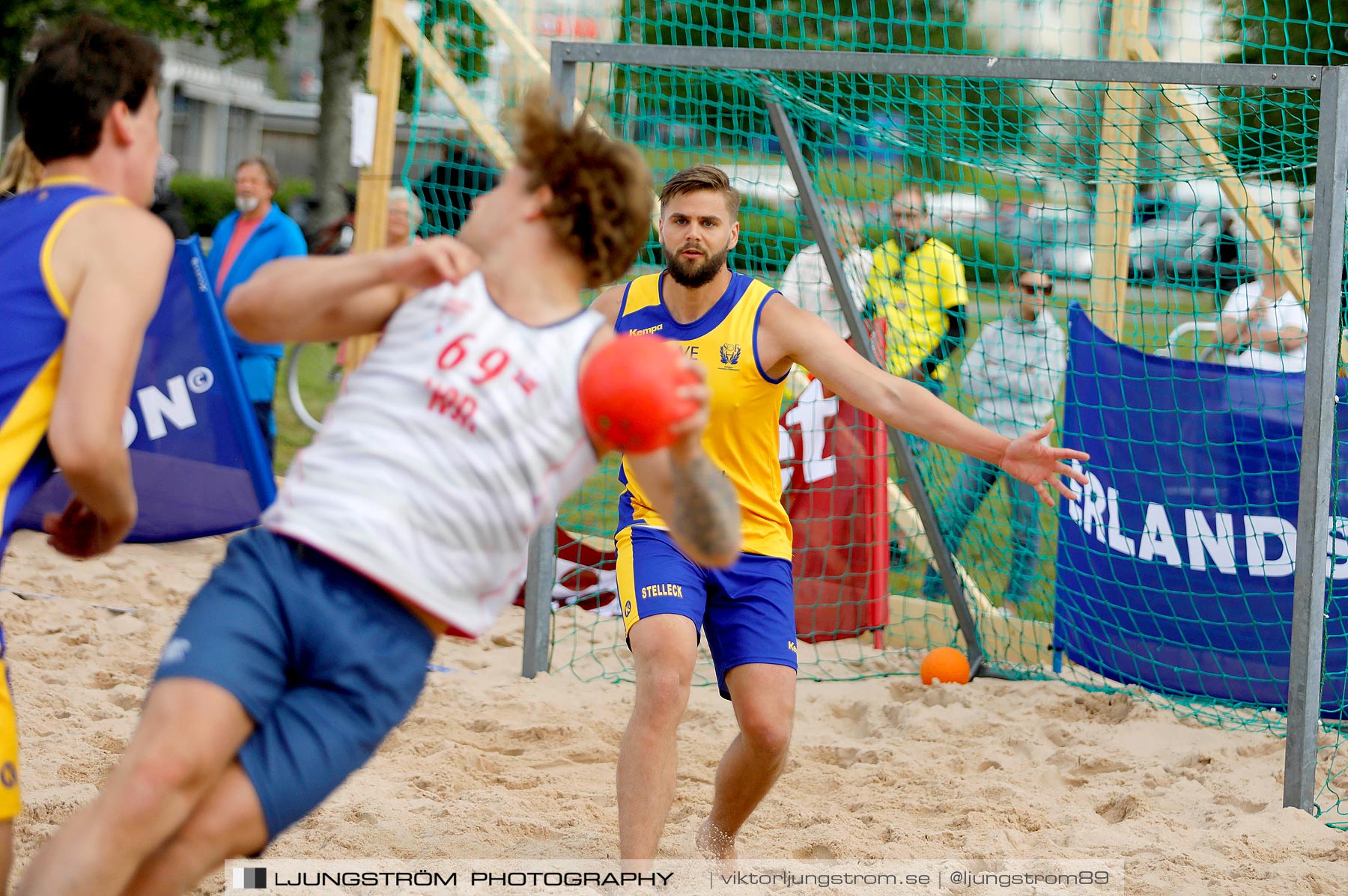 Sverige-Norge Herrar 2-0,herr,Sturebadet,Ulricehamn,Sverige,Beachhandboll,Handboll,2019,229225