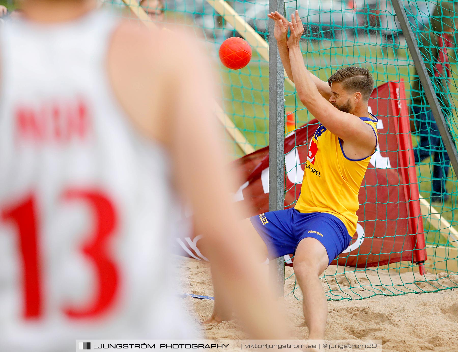 Sverige-Norge Herrar 2-0,herr,Sturebadet,Ulricehamn,Sverige,Beachhandboll,Handboll,2019,229236