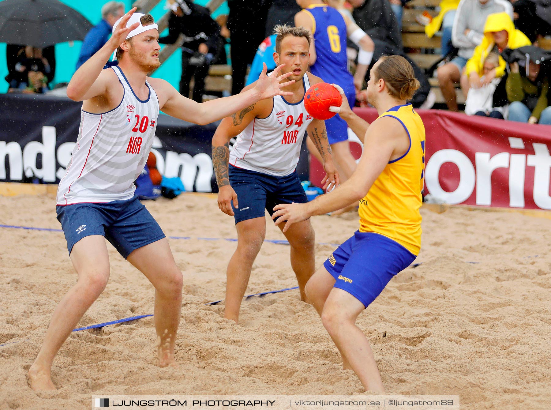 Sverige-Norge Herrar 2-0,herr,Sturebadet,Ulricehamn,Sverige,Beachhandboll,Handboll,2019,229237