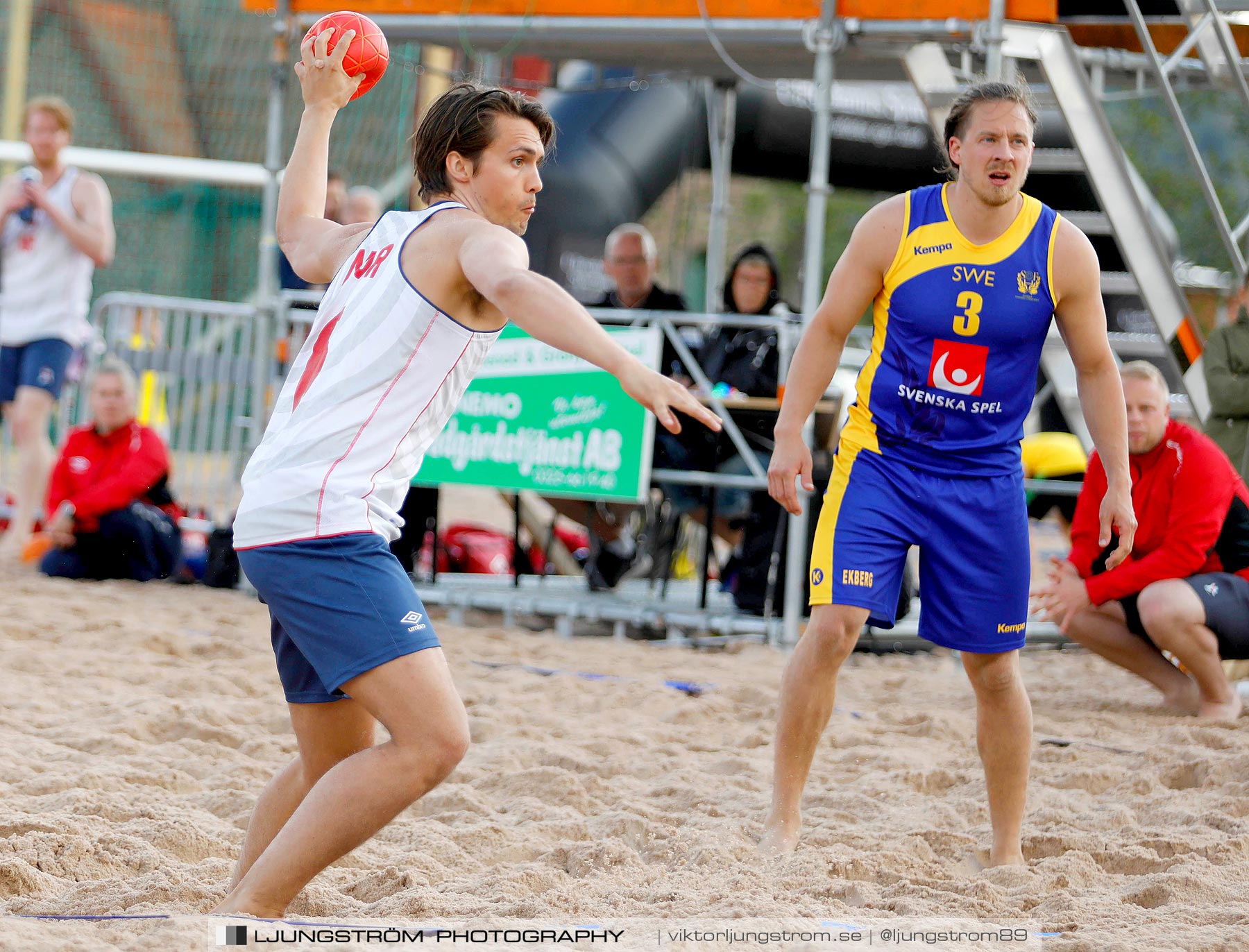 Sverige-Norge Herrar 2-0,herr,Sturebadet,Ulricehamn,Sverige,Beachhandboll,Handboll,2019,229254