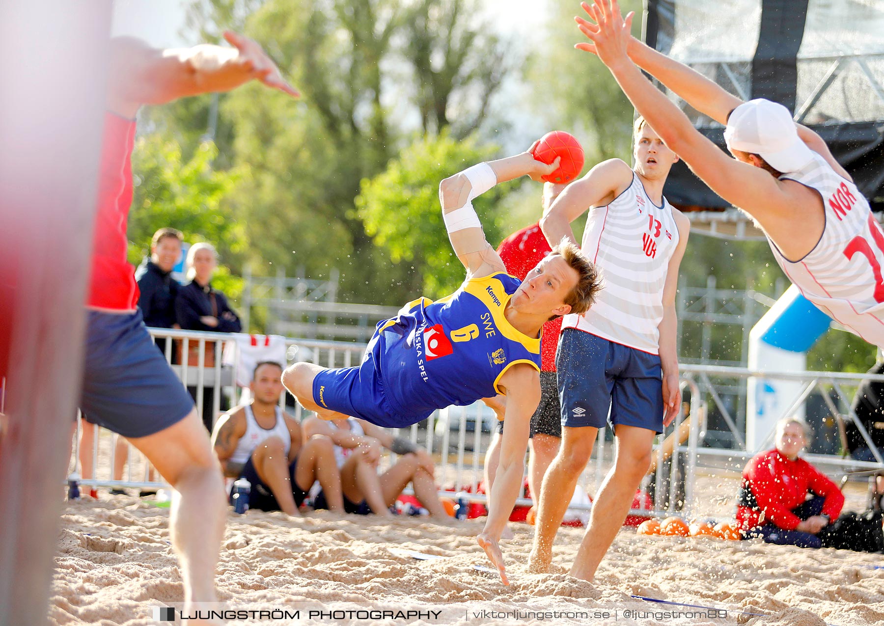 Sverige-Norge Herrar 2-0,herr,Sturebadet,Ulricehamn,Sverige,Beachhandboll,Handboll,2019,229273