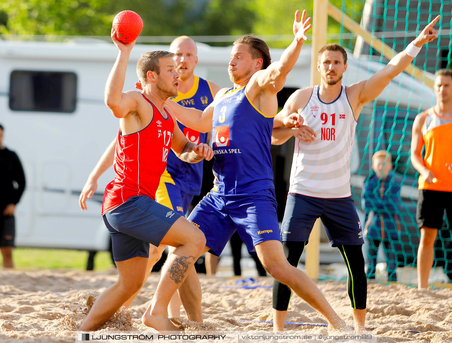 Sverige-Norge Herrar 2-0,herr,Sturebadet,Ulricehamn,Sverige,Beachhandboll,Handboll,2019,229274