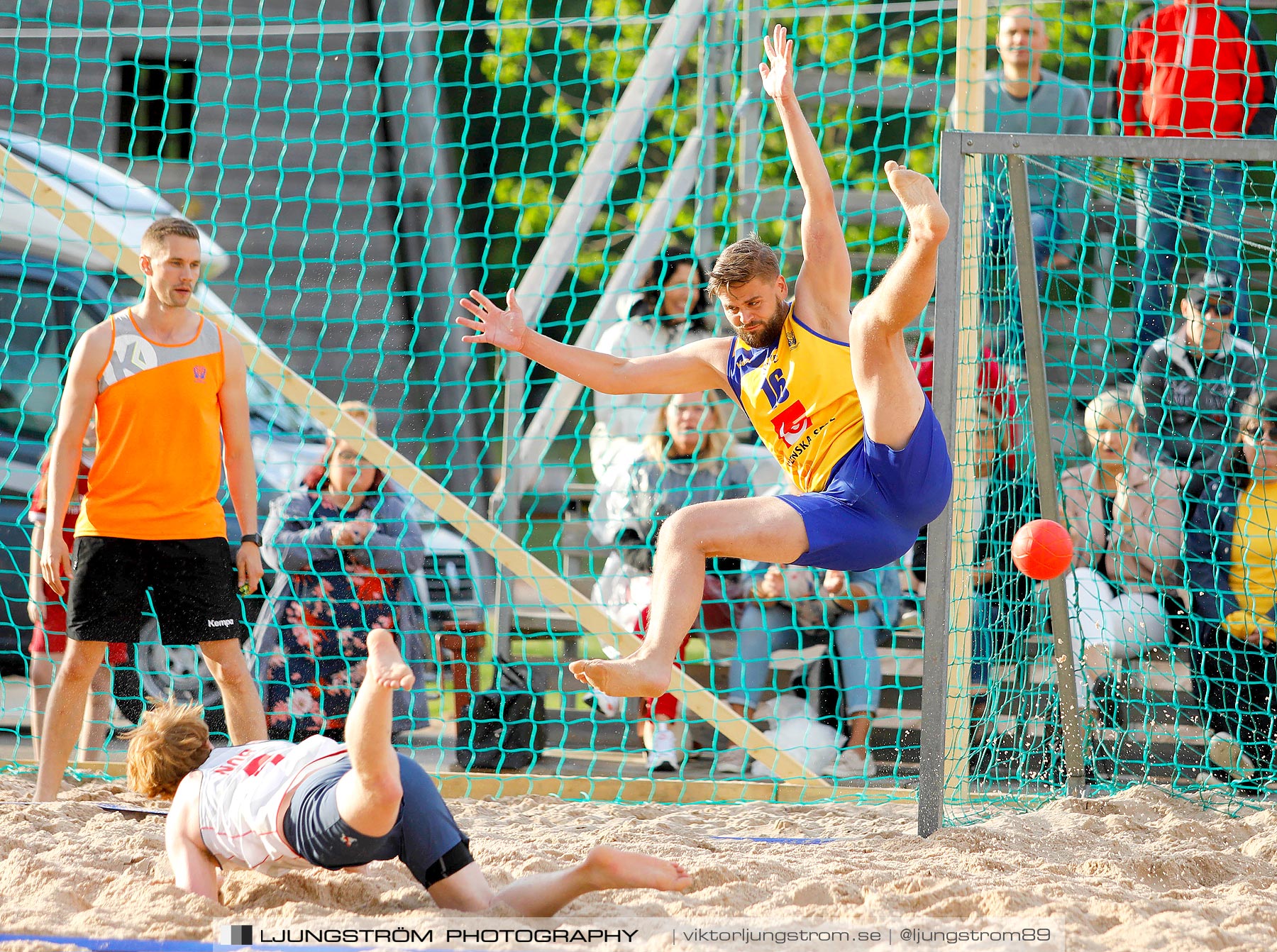 Sverige-Norge Herrar 2-0,herr,Sturebadet,Ulricehamn,Sverige,Beachhandboll,Handboll,2019,229319