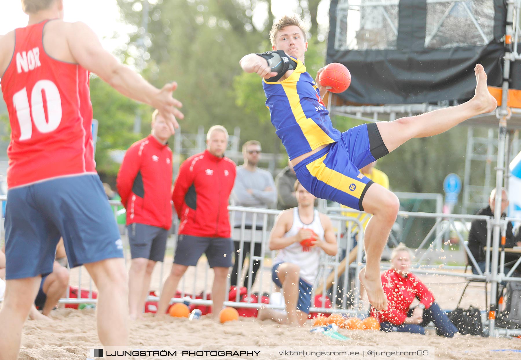 Sverige-Norge Herrar 2-0,herr,Sturebadet,Ulricehamn,Sverige,Beachhandboll,Handboll,2019,229337