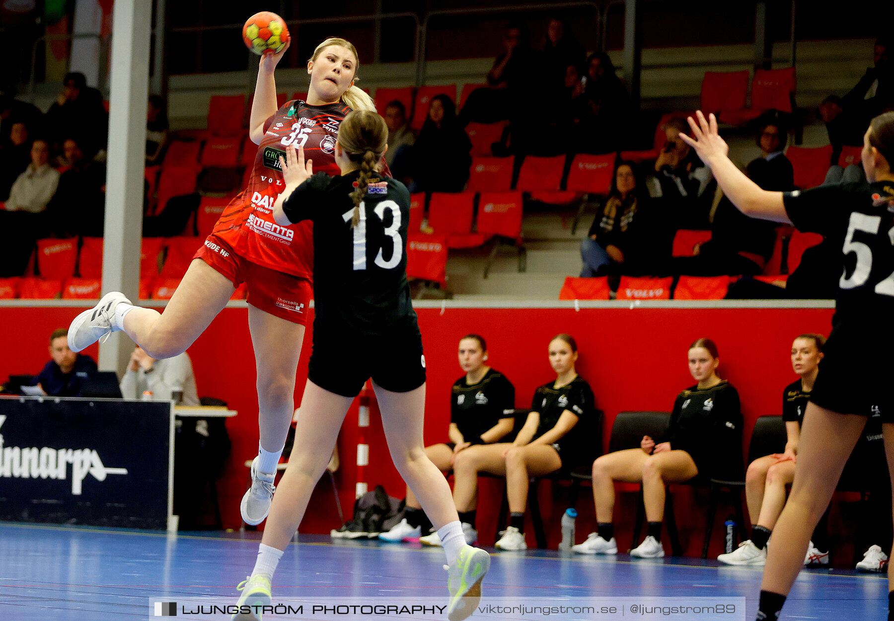 USM F16 Steg 3 Skövde HF Röd F05-HK Lidköping 40-22,dam,Skövde Idrottshall,Skövde,Sverige,Ungdoms-SM,Handboll,2022,273372