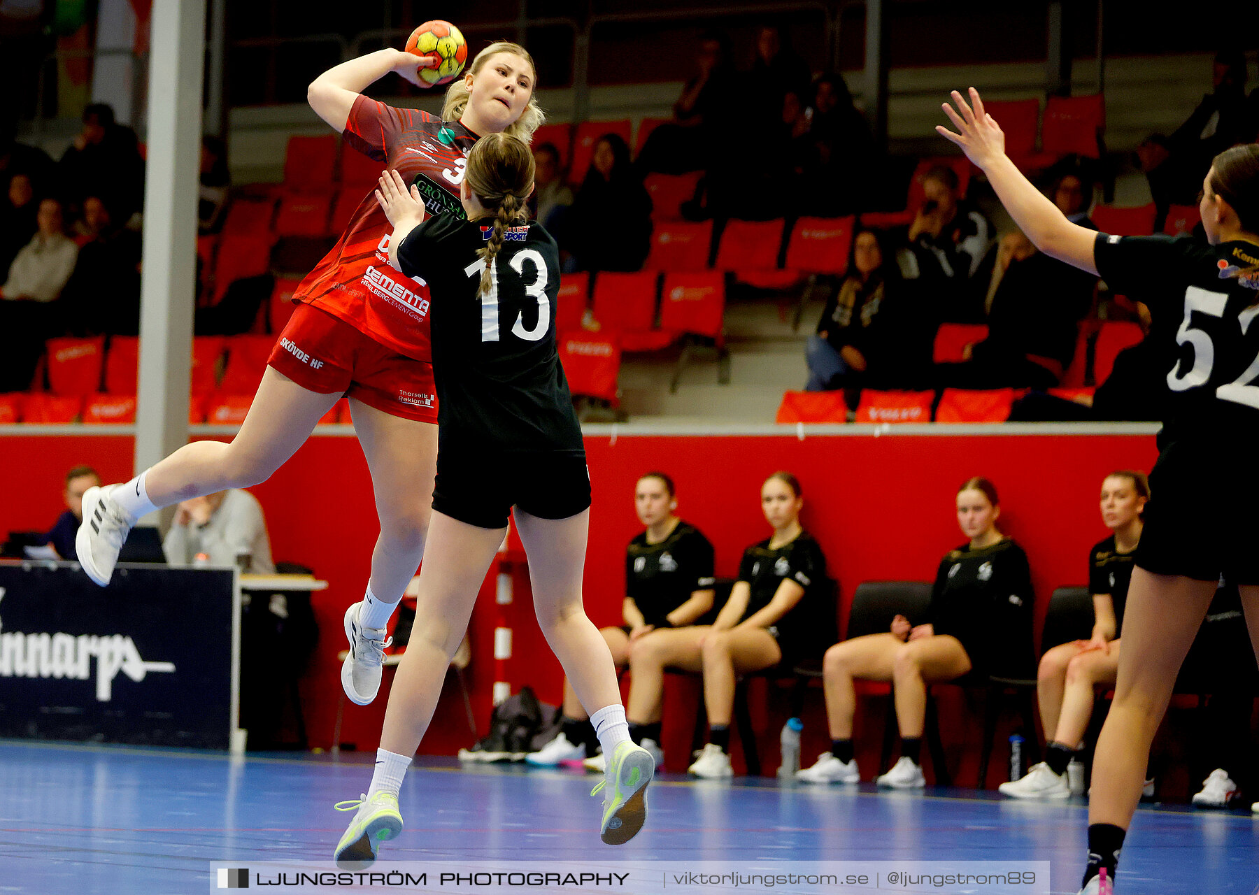 USM F16 Steg 3 Skövde HF Röd F05-HK Lidköping 40-22,dam,Skövde Idrottshall,Skövde,Sverige,Ungdoms-SM,Handboll,2022,273373