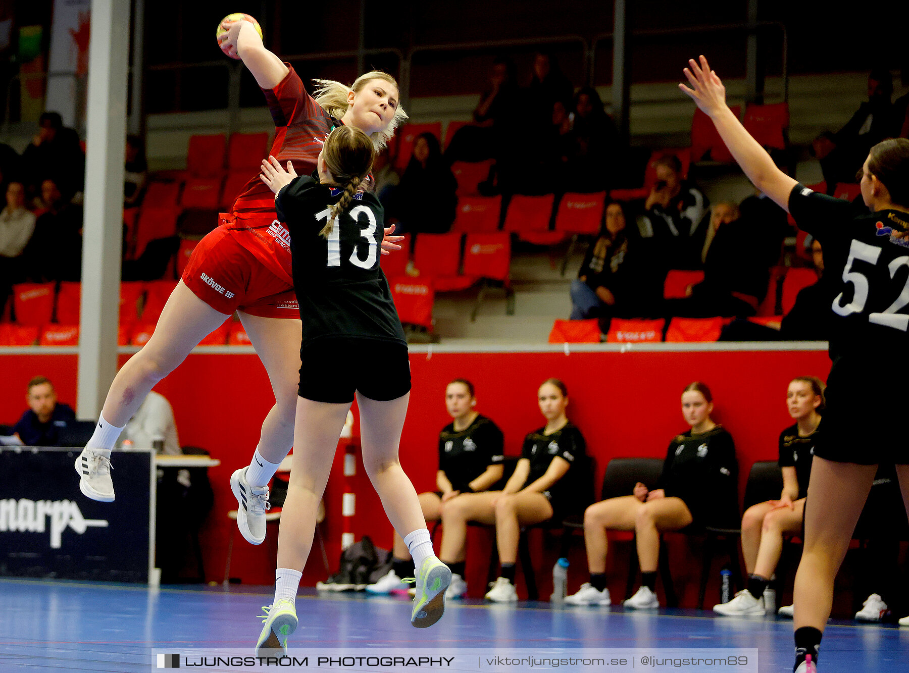 USM F16 Steg 3 Skövde HF Röd F05-HK Lidköping 40-22,dam,Skövde Idrottshall,Skövde,Sverige,Ungdoms-SM,Handboll,2022,273374