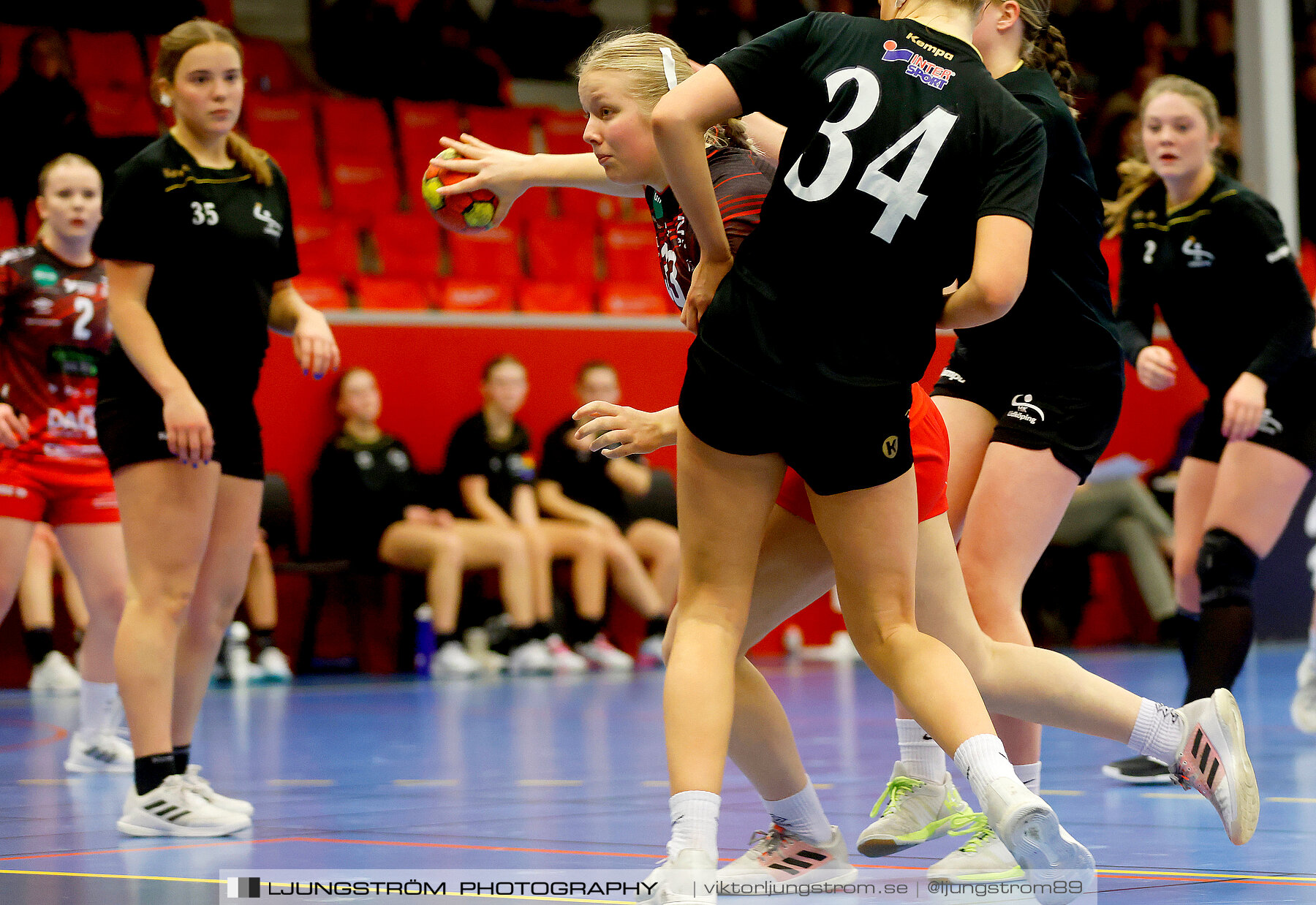 USM F16 Steg 3 Skövde HF Röd F05-HK Lidköping 40-22,dam,Skövde Idrottshall,Skövde,Sverige,Ungdoms-SM,Handboll,2022,273583