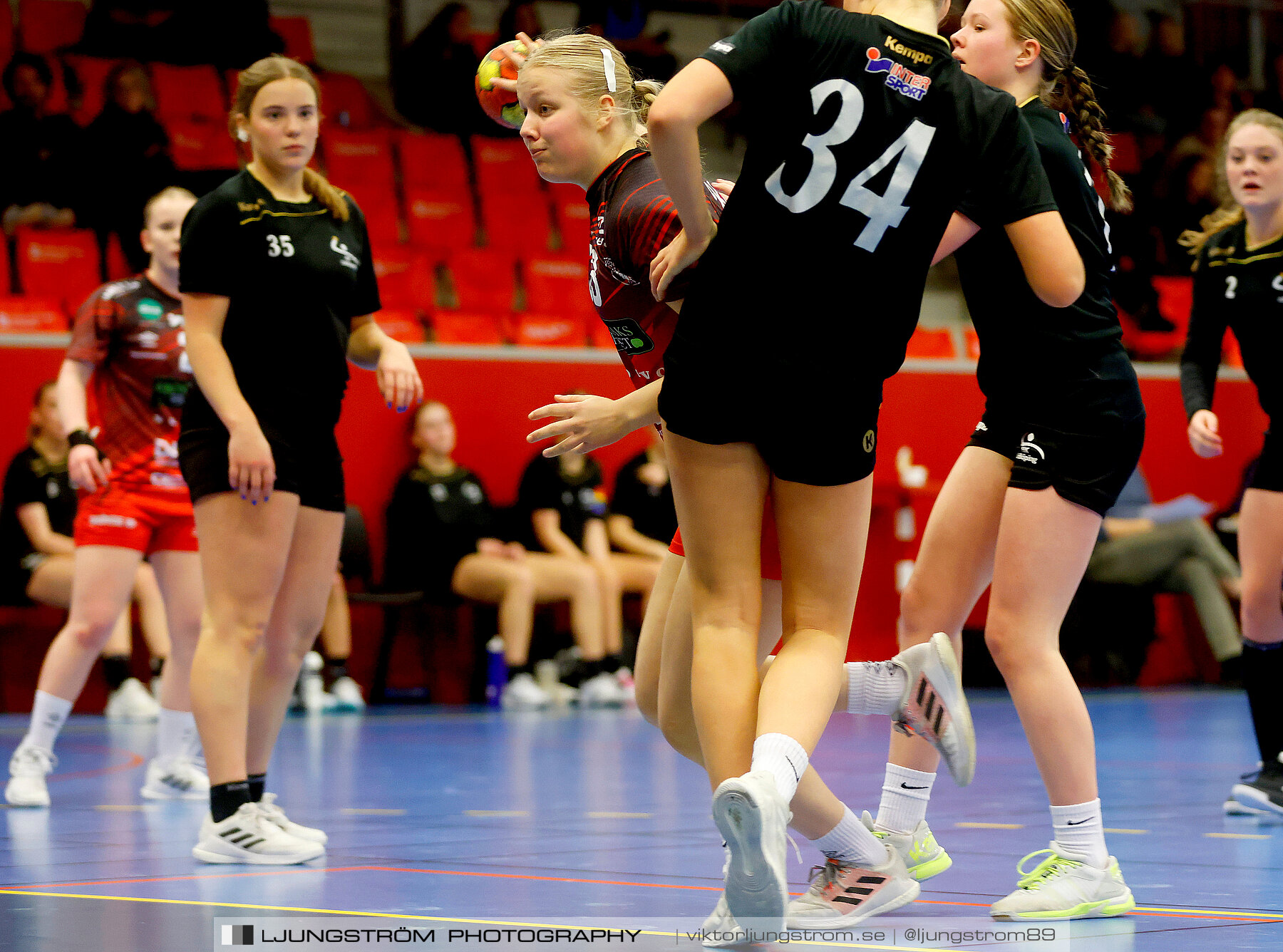 USM F16 Steg 3 Skövde HF Röd F05-HK Lidköping 40-22,dam,Skövde Idrottshall,Skövde,Sverige,Ungdoms-SM,Handboll,2022,273585