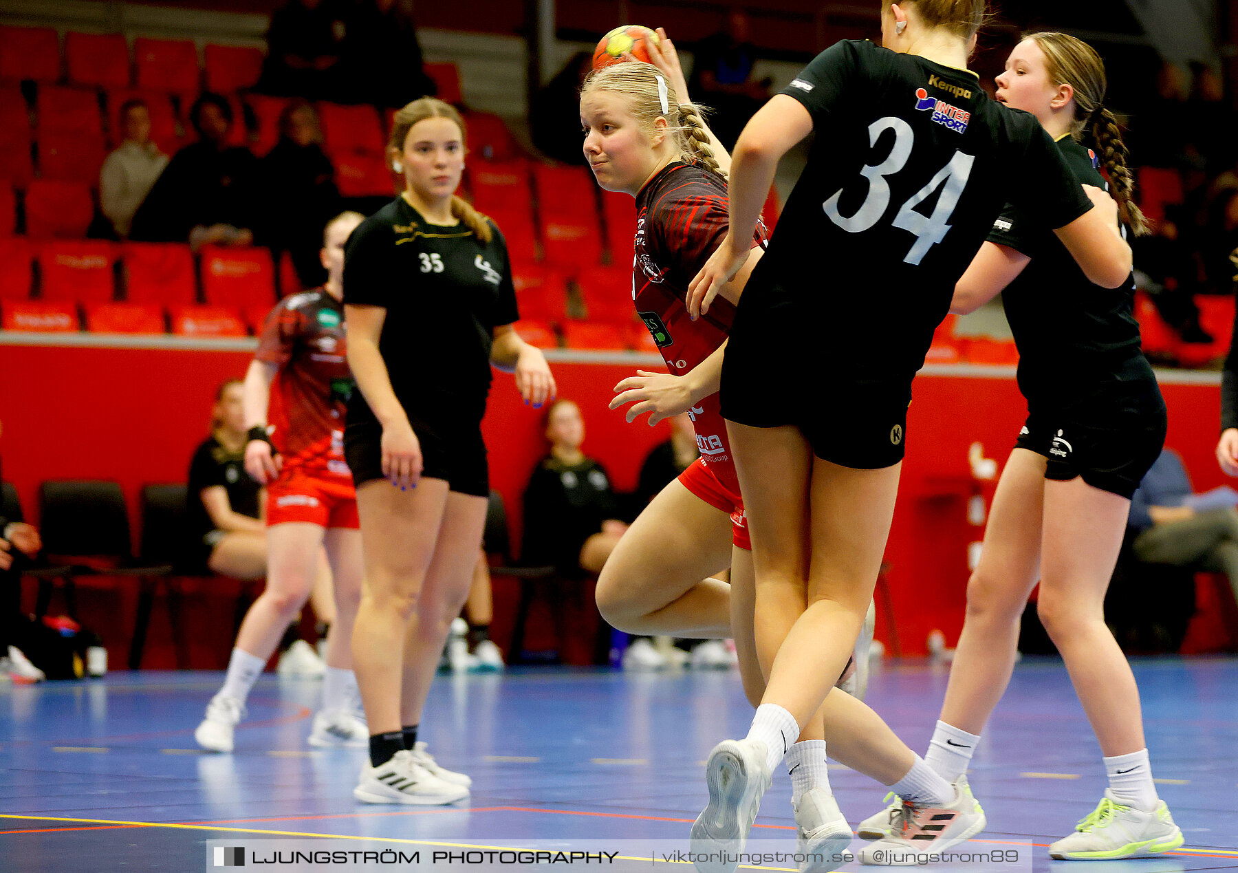 USM F16 Steg 3 Skövde HF Röd F05-HK Lidköping 40-22,dam,Skövde Idrottshall,Skövde,Sverige,Ungdoms-SM,Handboll,2022,273586