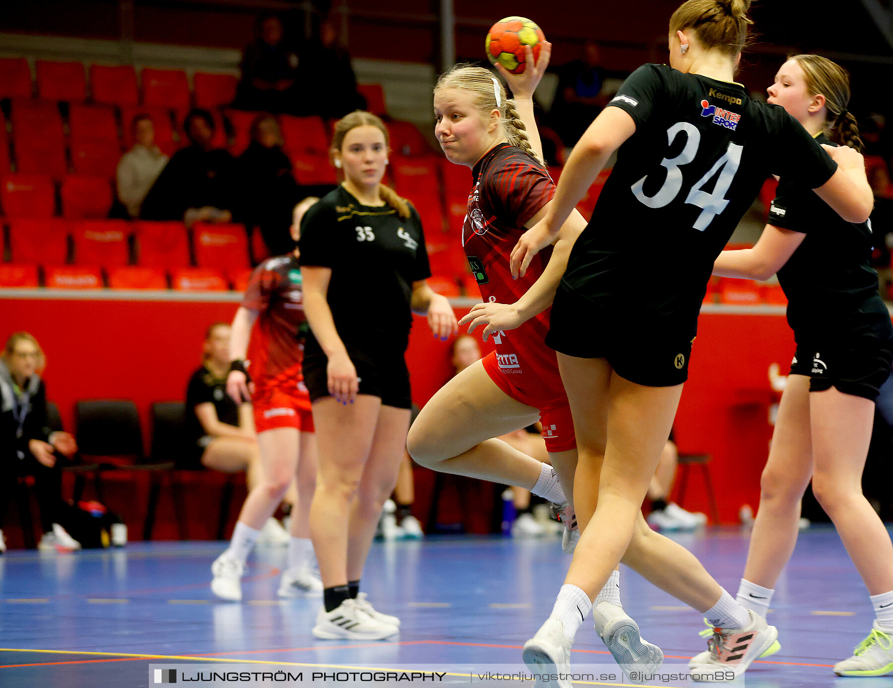 USM F16 Steg 3 Skövde HF Röd F05-HK Lidköping 40-22,dam,Skövde Idrottshall,Skövde,Sverige,Ungdoms-SM,Handboll,2022,273587