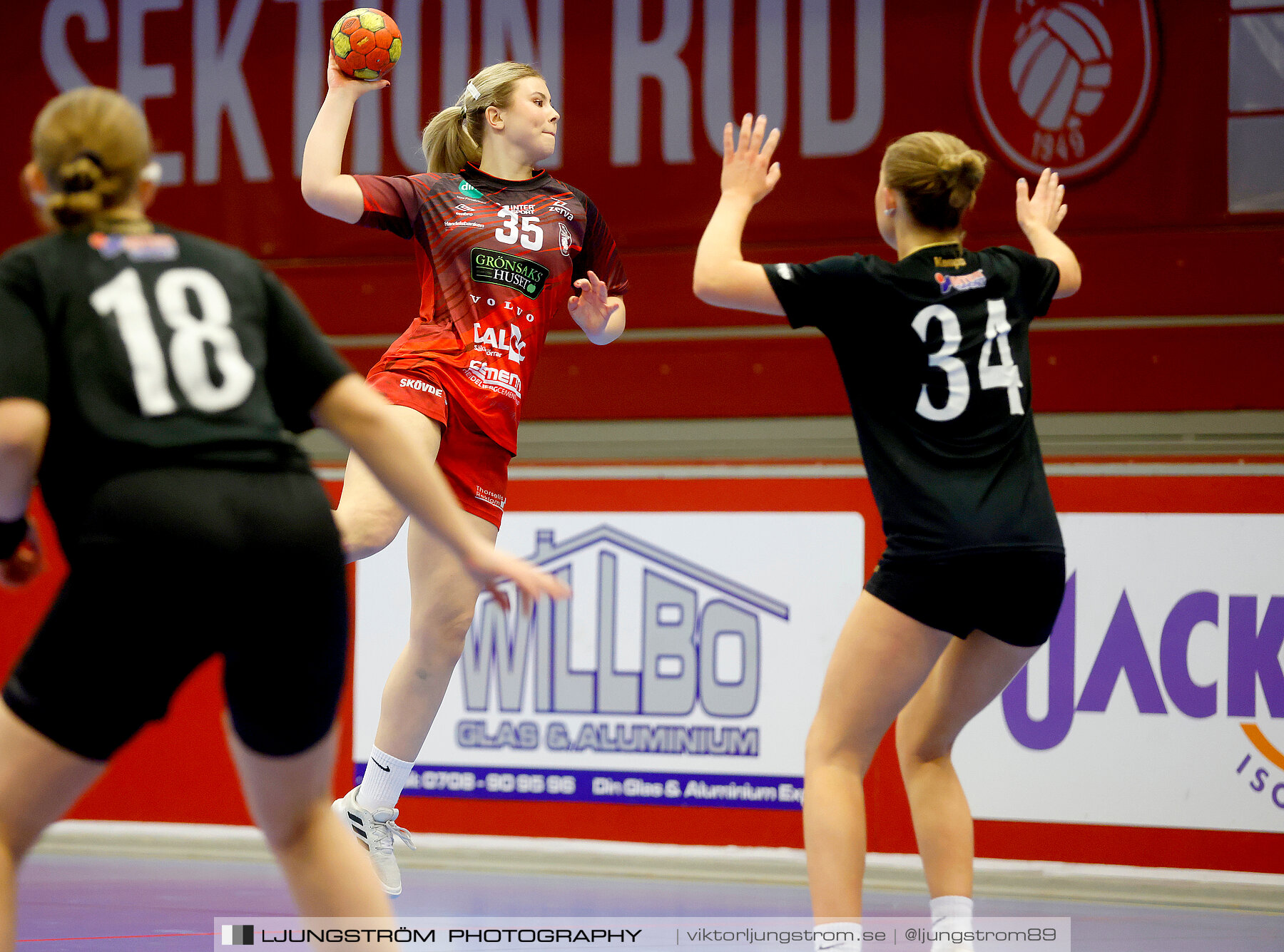 USM F16 Steg 3 Skövde HF Röd F05-HK Lidköping 40-22,dam,Skövde Idrottshall,Skövde,Sverige,Ungdoms-SM,Handboll,2022,273603