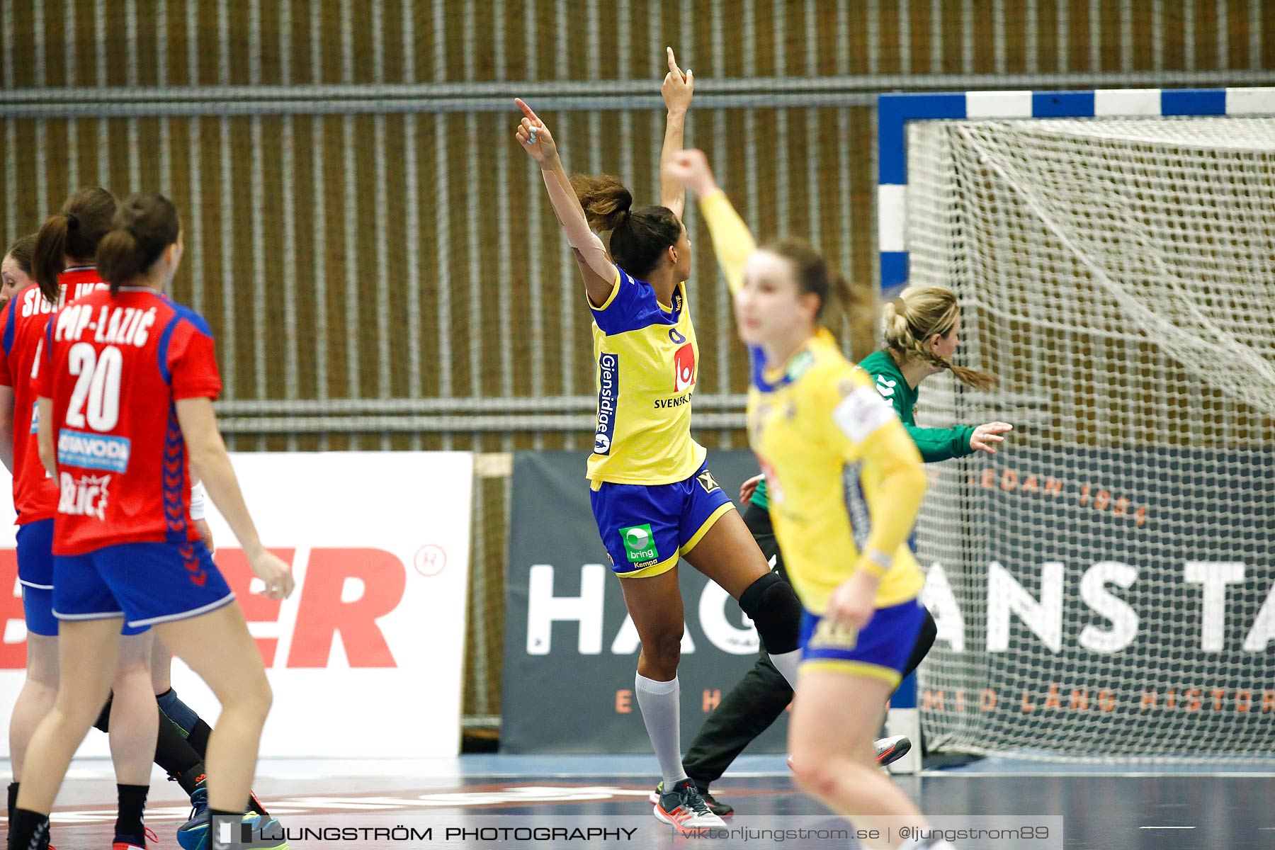 EM-Kval Sverige-Serbien 31-30,dam,Arena Skövde,Skövde,Sverige,Handboll,,2018,199705