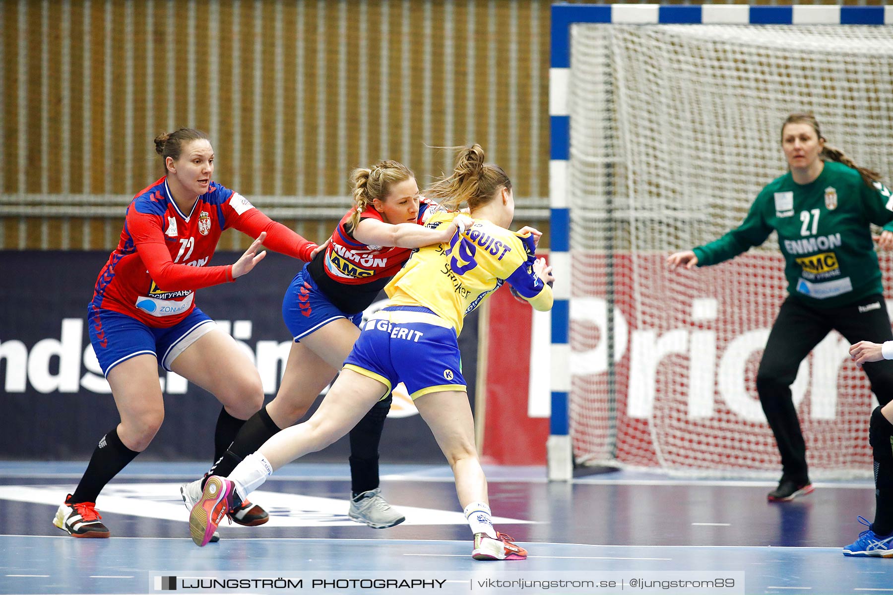 EM-Kval Sverige-Serbien 31-30,dam,Arena Skövde,Skövde,Sverige,Handboll,,2018,199780