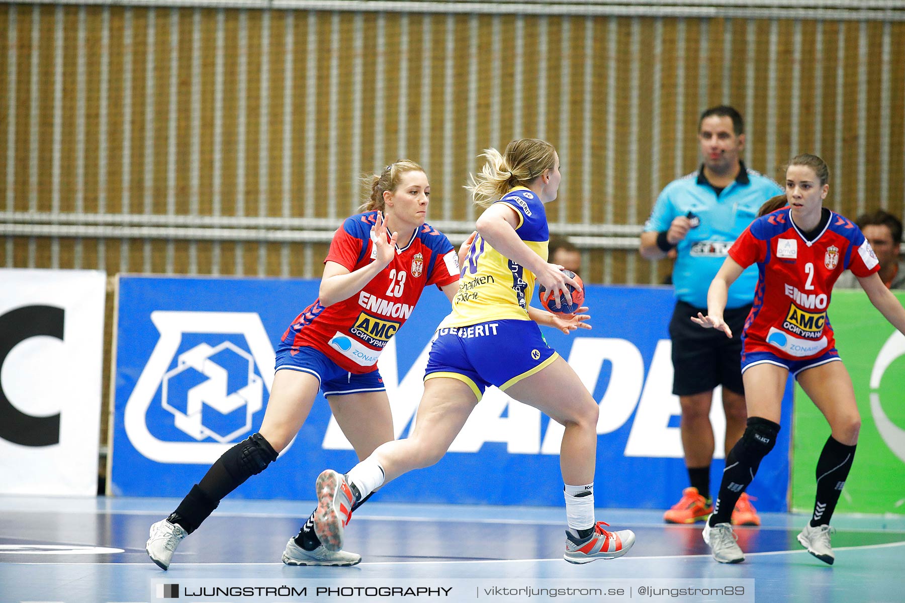 EM-Kval Sverige-Serbien 31-30,dam,Arena Skövde,Skövde,Sverige,Handboll,,2018,199809