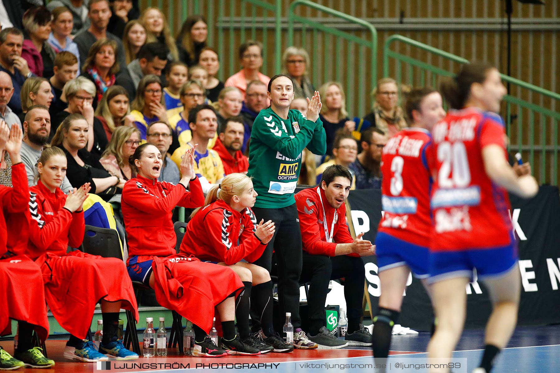 EM-Kval Sverige-Serbien 31-30,dam,Arena Skövde,Skövde,Sverige,Handboll,,2018,199815