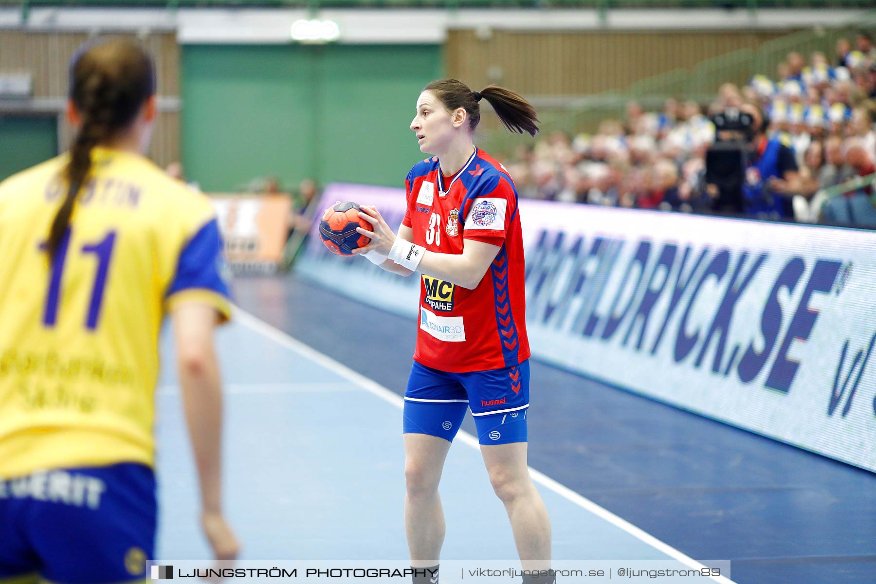 EM-Kval Sverige-Serbien 31-30,dam,Arena Skövde,Skövde,Sverige,Handboll,,2018,199836