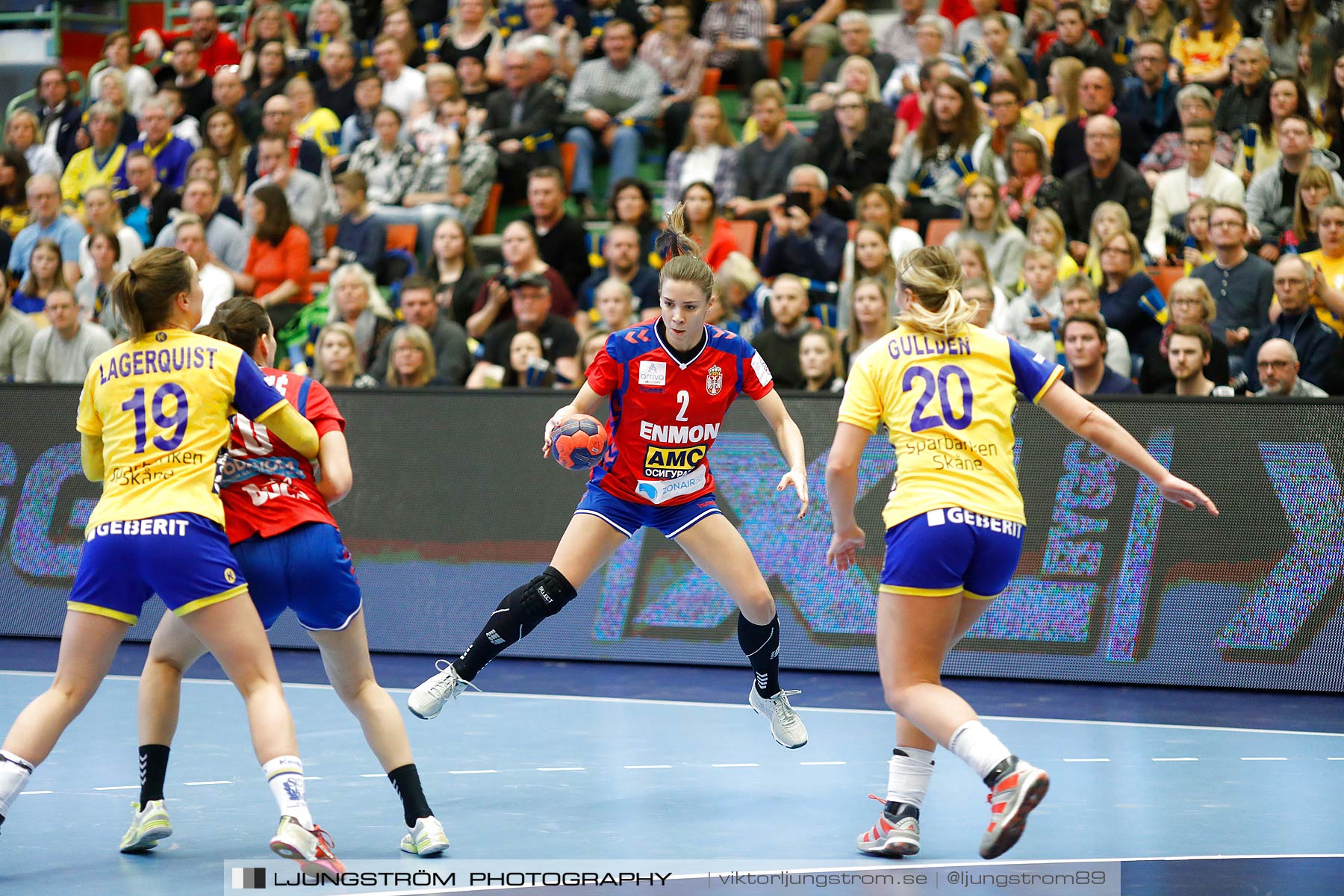 EM-Kval Sverige-Serbien 31-30,dam,Arena Skövde,Skövde,Sverige,Handboll,,2018,199887