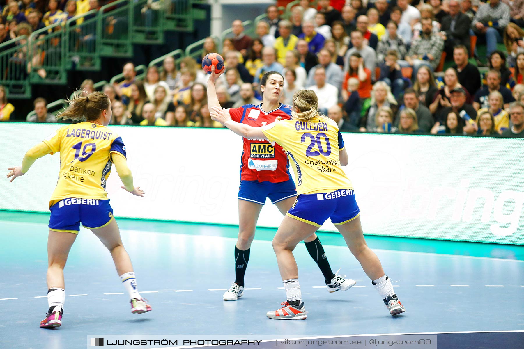 EM-Kval Sverige-Serbien 31-30,dam,Arena Skövde,Skövde,Sverige,Handboll,,2018,199897