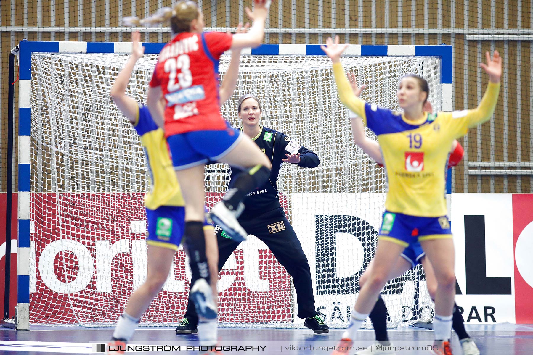 EM-Kval Sverige-Serbien 31-30,dam,Arena Skövde,Skövde,Sverige,Handboll,,2018,199940