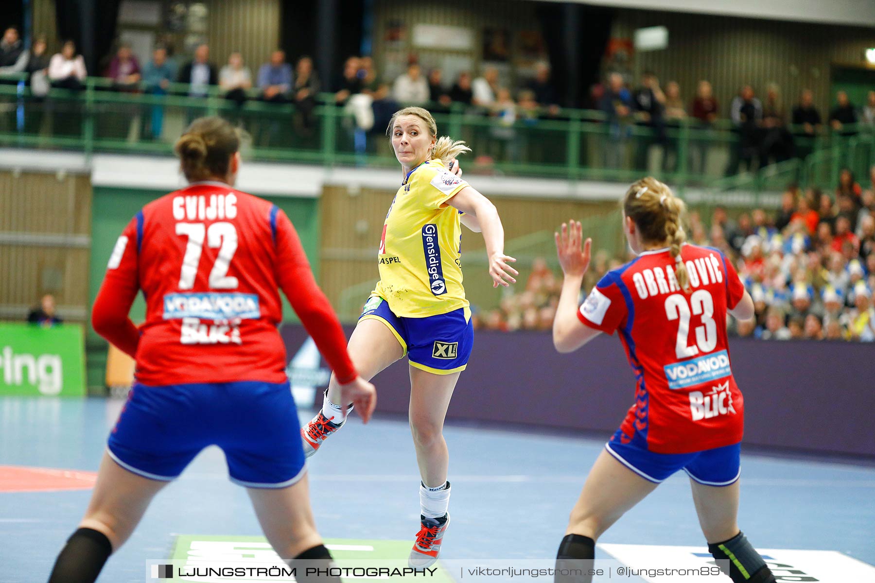 EM-Kval Sverige-Serbien 31-30,dam,Arena Skövde,Skövde,Sverige,Handboll,,2018,199954