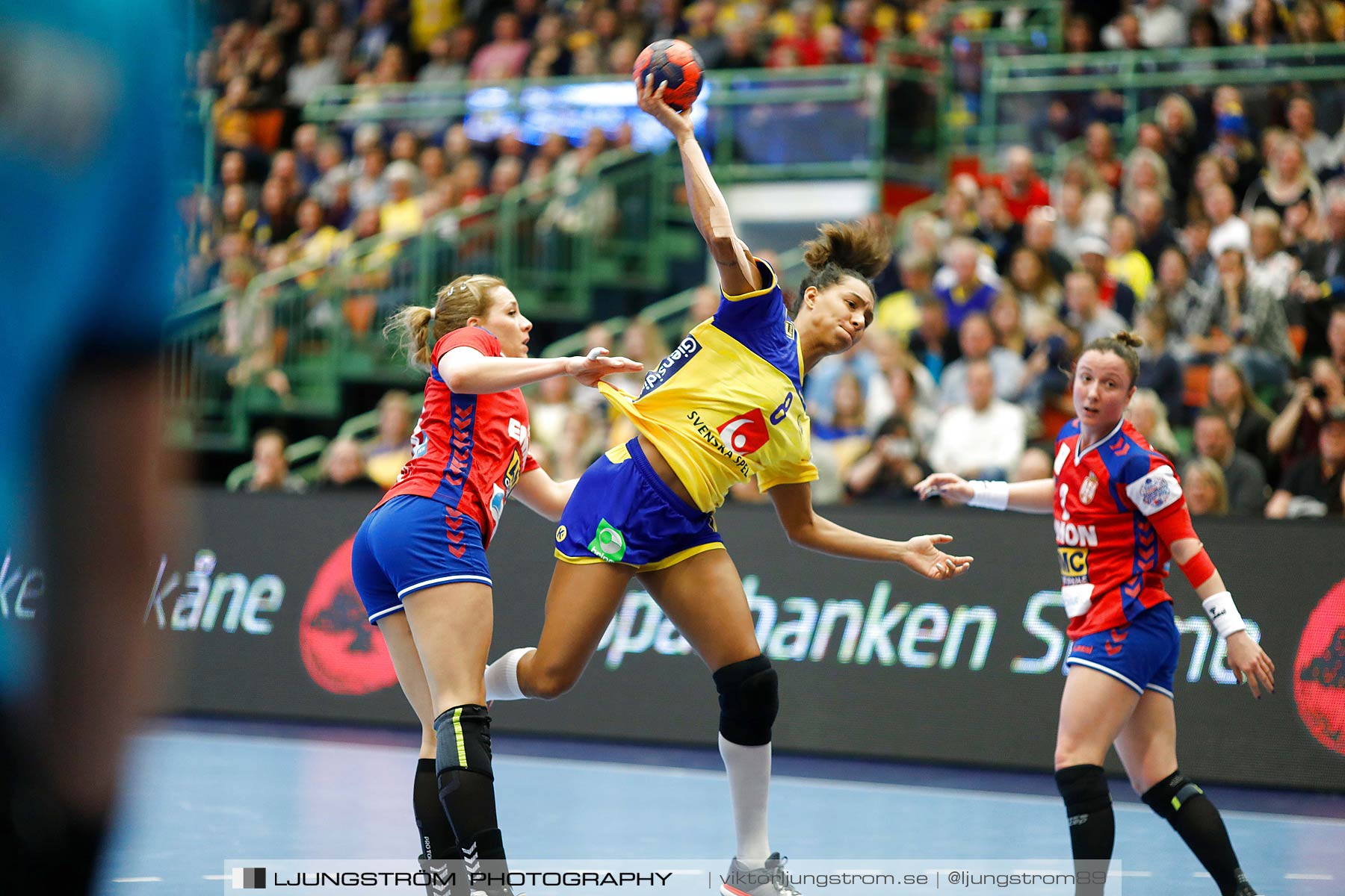 EM-Kval Sverige-Serbien 31-30,dam,Arena Skövde,Skövde,Sverige,Handboll,,2018,199972