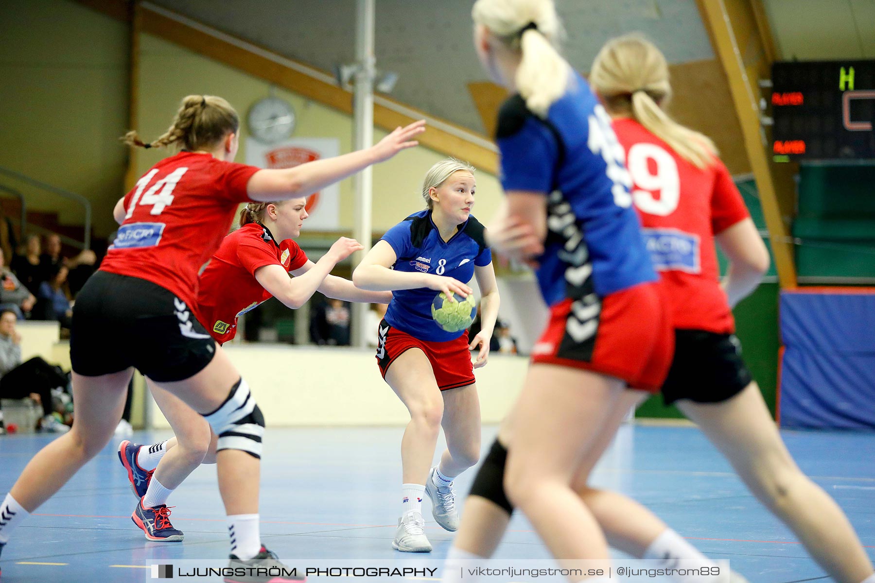 USM F16 Steg 4 Åhus Handboll-Skånela IF 20-26,dam,Skövde Idrottshall,Skövde,Sverige,Ungdoms-SM,Handboll,2019,216222