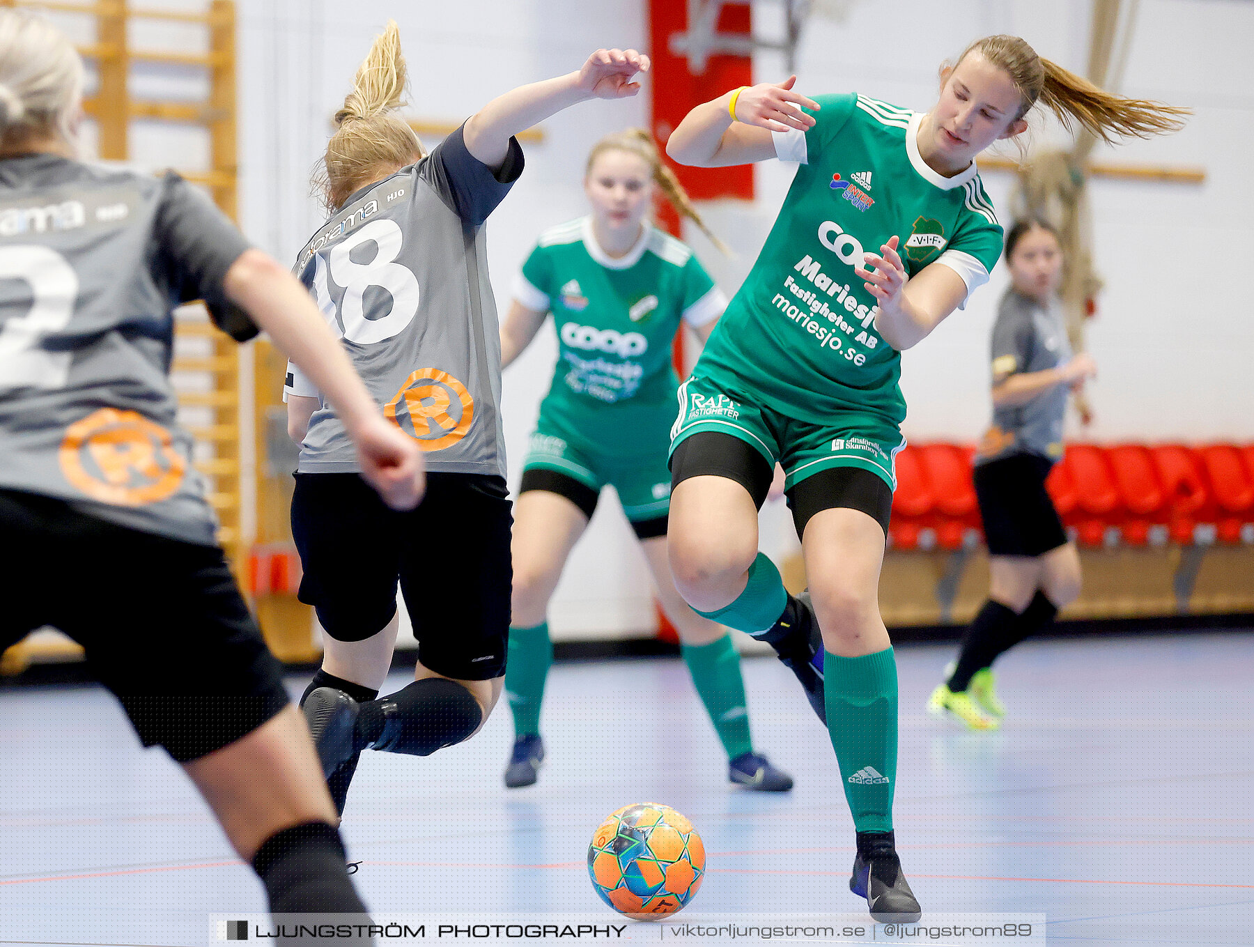 Dina-cupen 2023 FINAL Våmbs IF-Falköpings FC 1-2,dam,Idrottshallen,Töreboda,Sverige,Futsal,,2023,301203