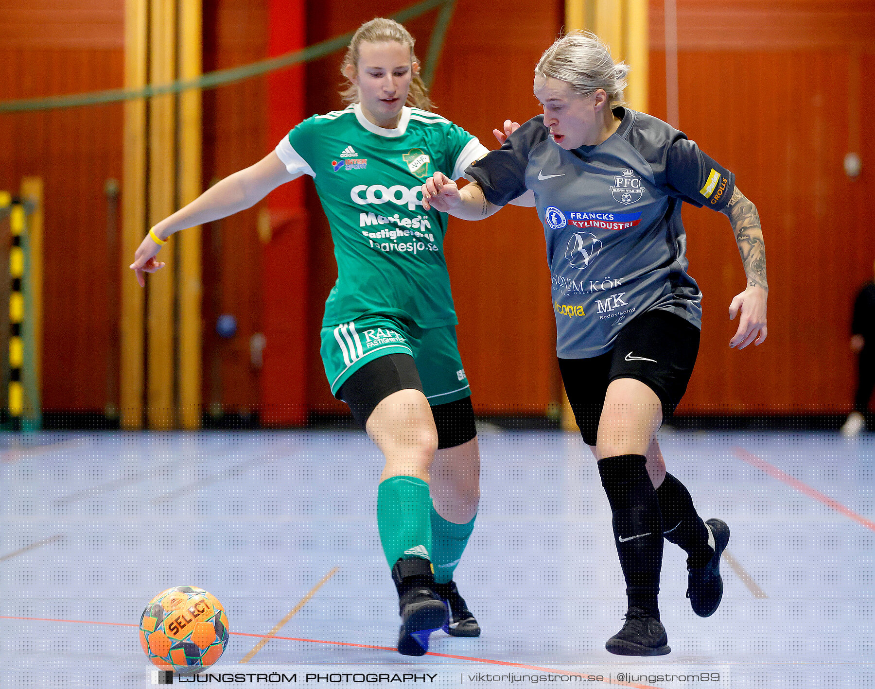 Dina-cupen 2023 FINAL Våmbs IF-Falköpings FC 1-2,dam,Idrottshallen,Töreboda,Sverige,Futsal,,2023,301204