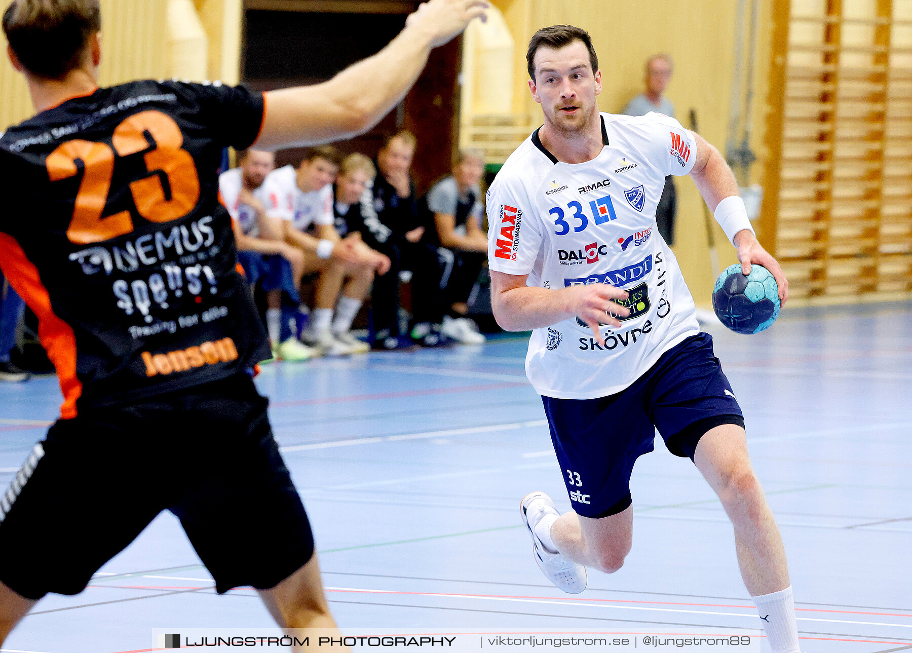 Träningsmatch IFK Skövde HK-Halden Topphåndball 28-25,herr,Arena Skövde,Skövde,Sverige,Handboll,,2023,313777