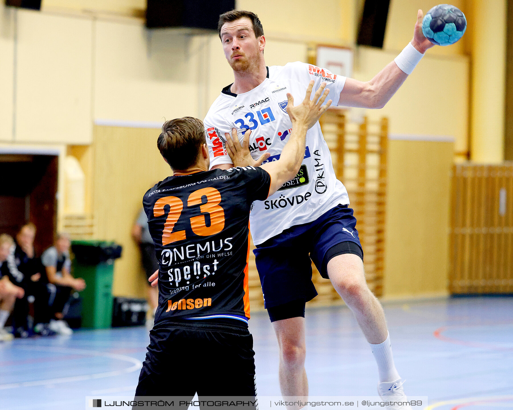 Träningsmatch IFK Skövde HK-Halden Topphåndball 28-25,herr,Arena Skövde,Skövde,Sverige,Handboll,,2023,313778