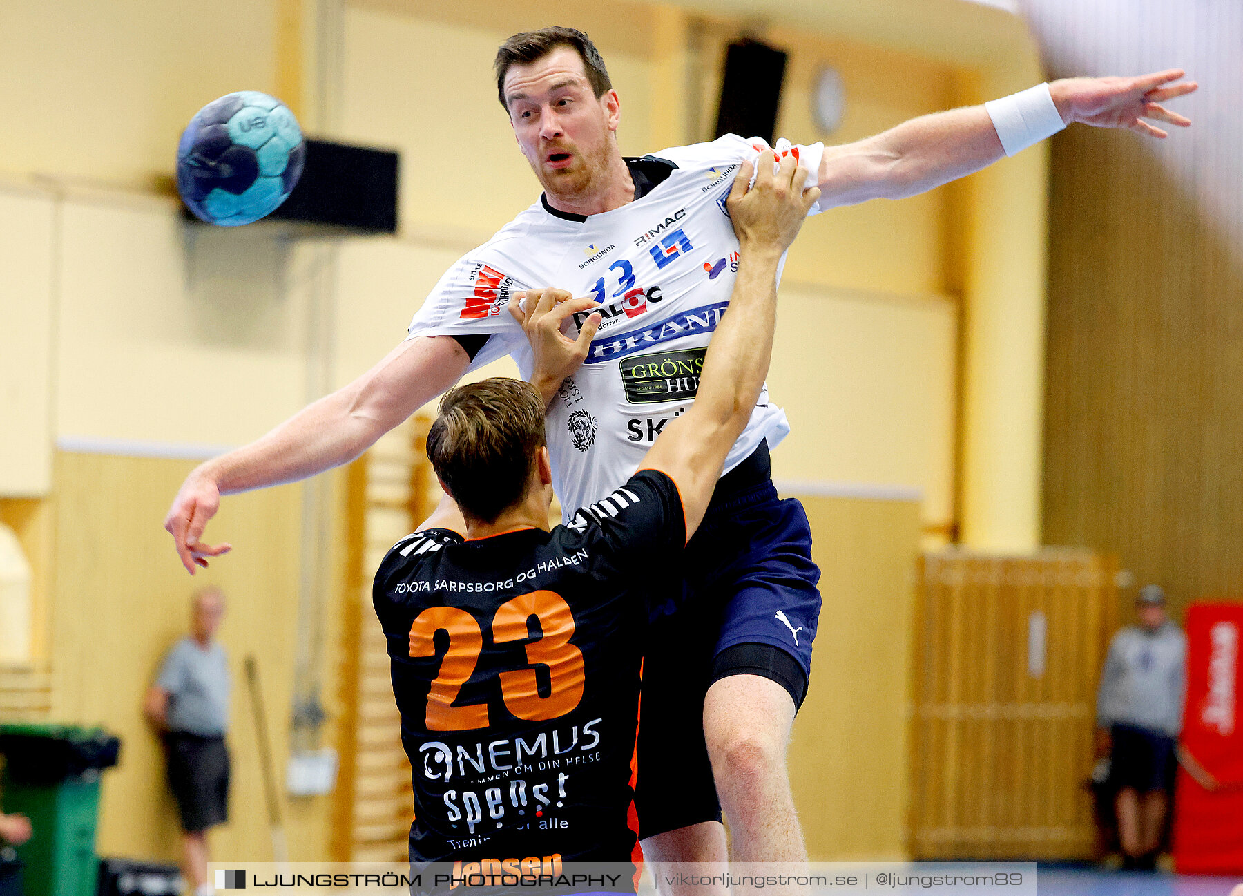 Träningsmatch IFK Skövde HK-Halden Topphåndball 28-25,herr,Arena Skövde,Skövde,Sverige,Handboll,,2023,313780