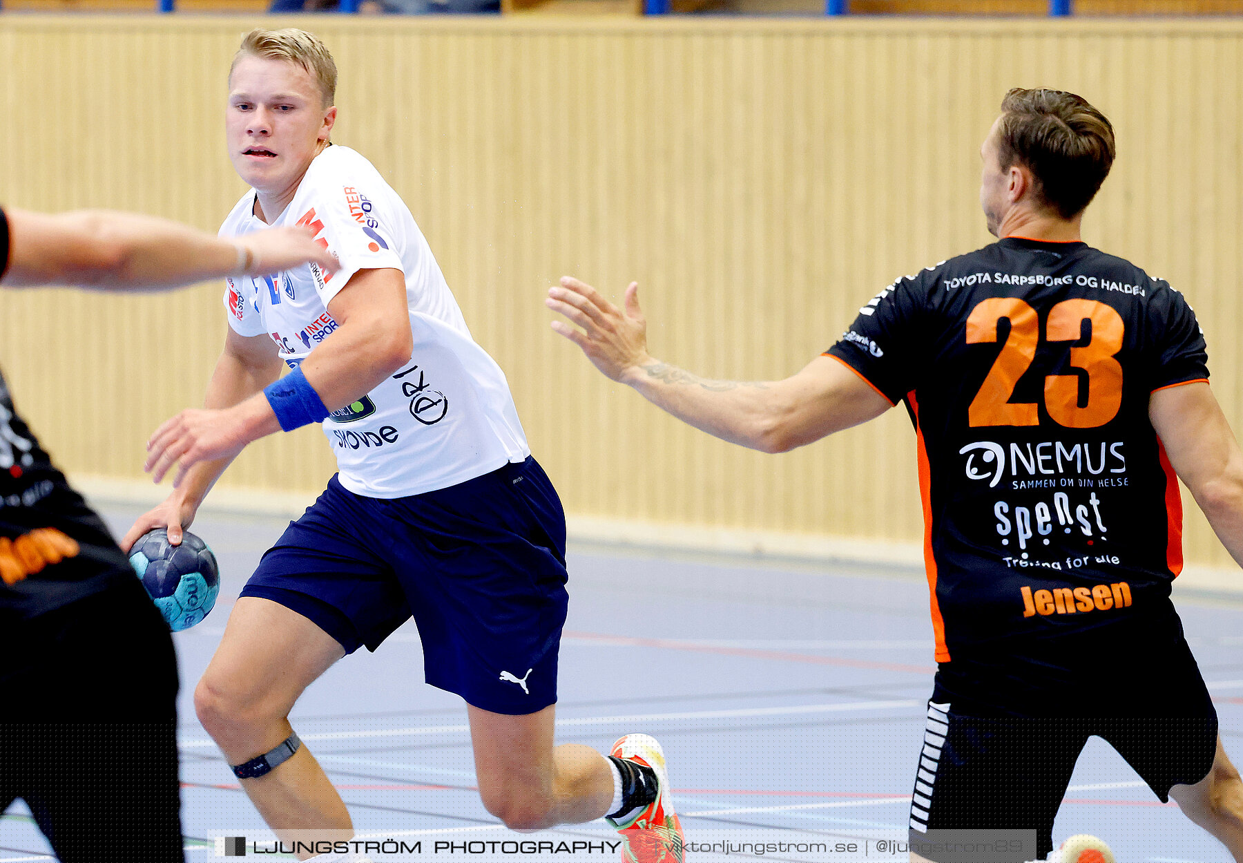 Träningsmatch IFK Skövde HK-Halden Topphåndball 28-25,herr,Arena Skövde,Skövde,Sverige,Handboll,,2023,313792