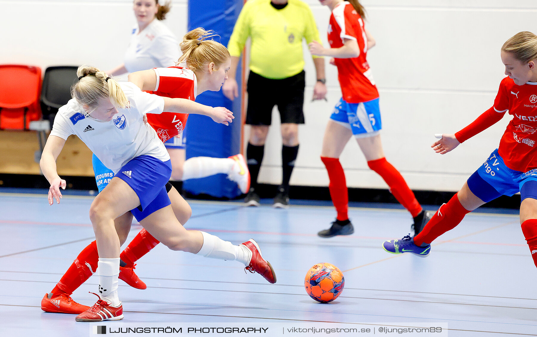 Dina-cupen 2024 1 4-final Vedums AIS-IFK Hjo 2-3,dam,Idrottshallen,Töreboda,Sverige,Futsal,,2024,326237