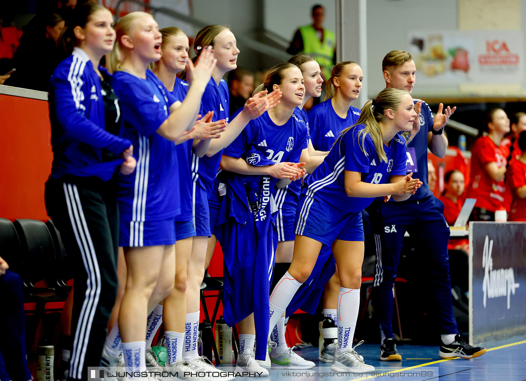 USM F18 Steg 4 Eskilstuna Guif IF-Huddinge HK 18-22,dam,Skövde Idrottshall,Skövde,Sverige,Ungdoms-SM,Handboll,2024,332289