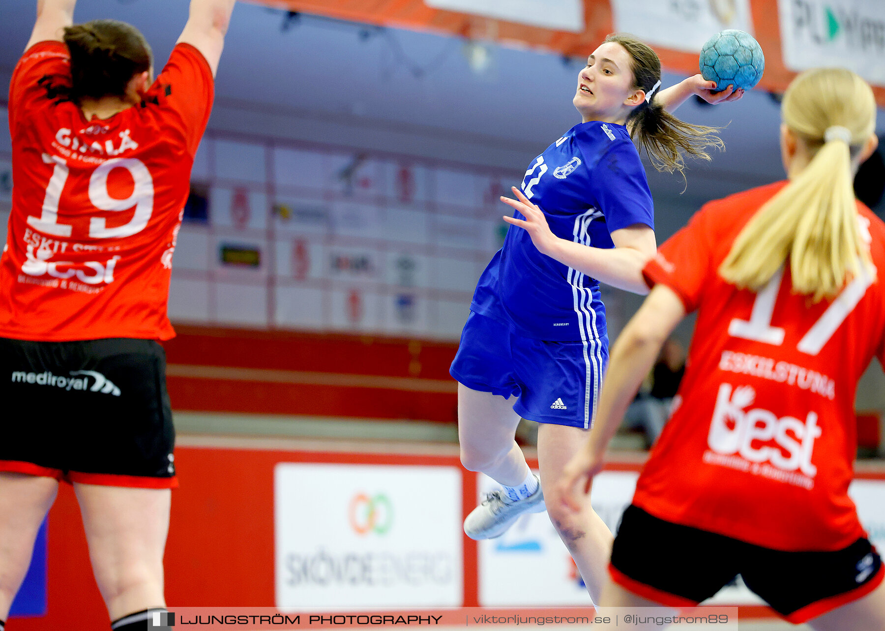USM F18 Steg 4 Eskilstuna Guif IF-Huddinge HK 18-22,dam,Skövde Idrottshall,Skövde,Sverige,Ungdoms-SM,Handboll,2024,332583