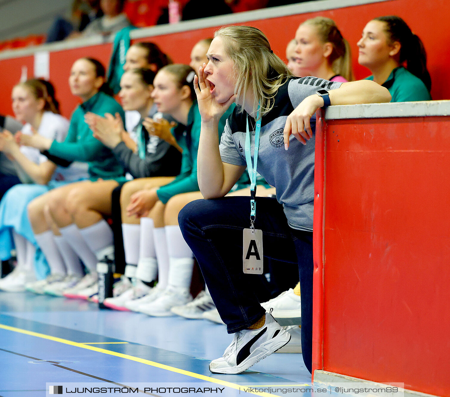 USM F18 Steg 4 Skövde HF-Skuru IK 23-26,dam,Skövde Idrottshall,Skövde,Sverige,Ungdoms-SM,Handboll,2025,369492