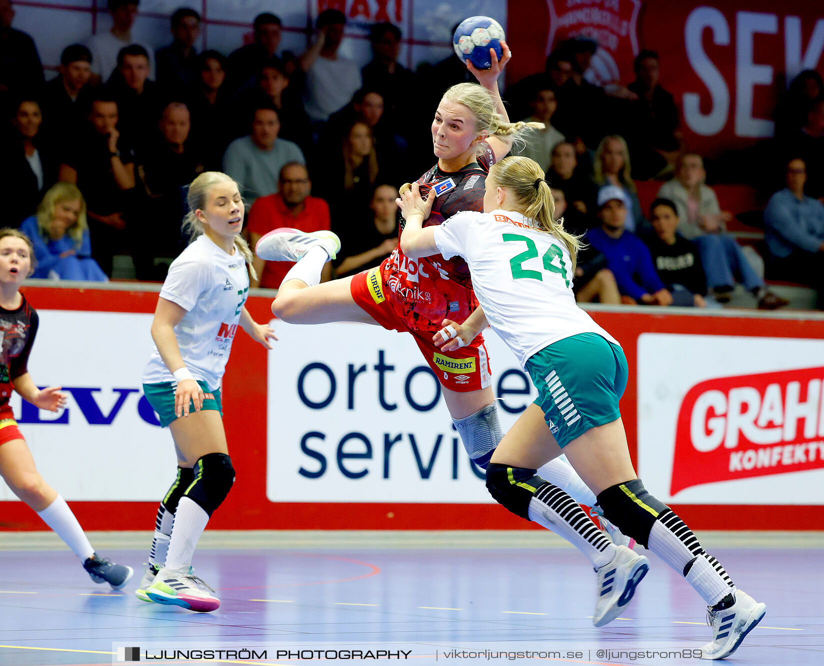 USM F18 Steg 4 Skövde HF-Skuru IK 23-26,dam,Skövde Idrottshall,Skövde,Sverige,Ungdoms-SM,Handboll,2025,369560